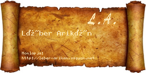 Léber Arikán névjegykártya